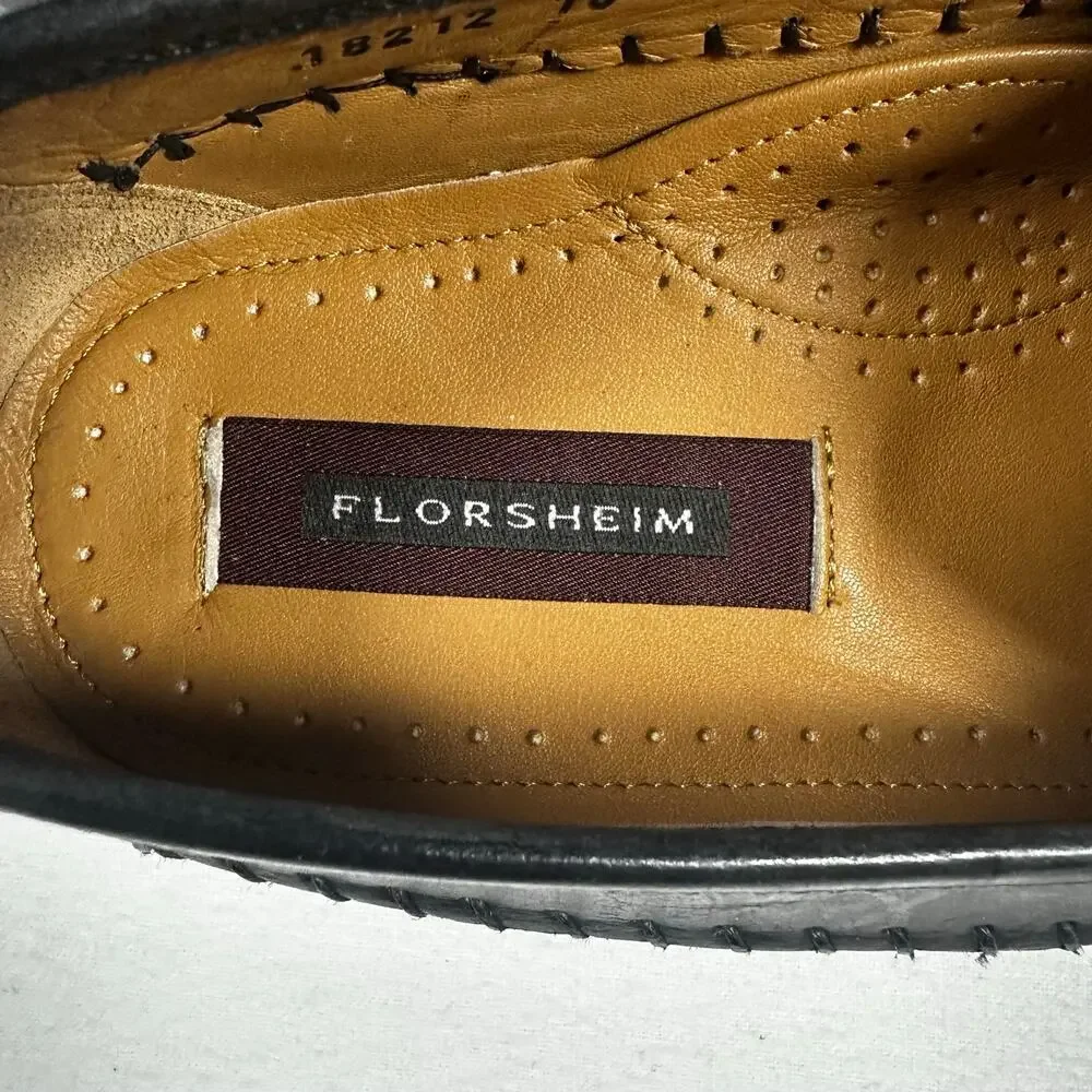 Vintage Florsheim Leather Basketweave Loafers NEW 11D